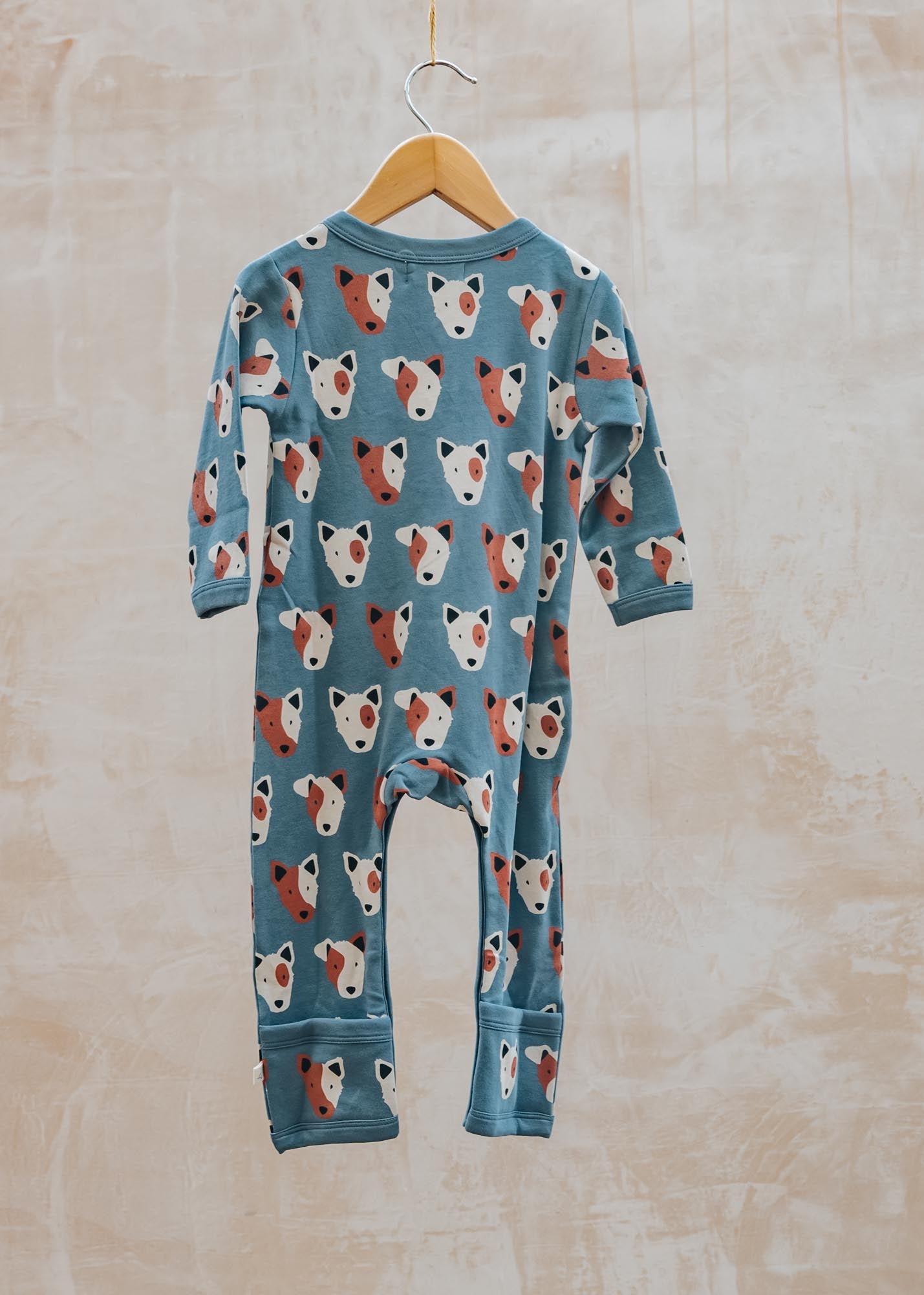 Pigeon Organics Babies' Kimono Romper in Blue with Dogs