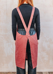 Burford Garden Co. Crossback Linen Apron in Marsala