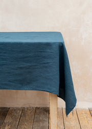 Hook Norton Pottery Linen Tablecloth in Deep Water