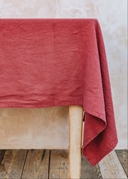 Linen Tablecloth in Marsala (140x250cm)