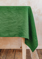 Linen Tablecloth in True Green (140x250cm)