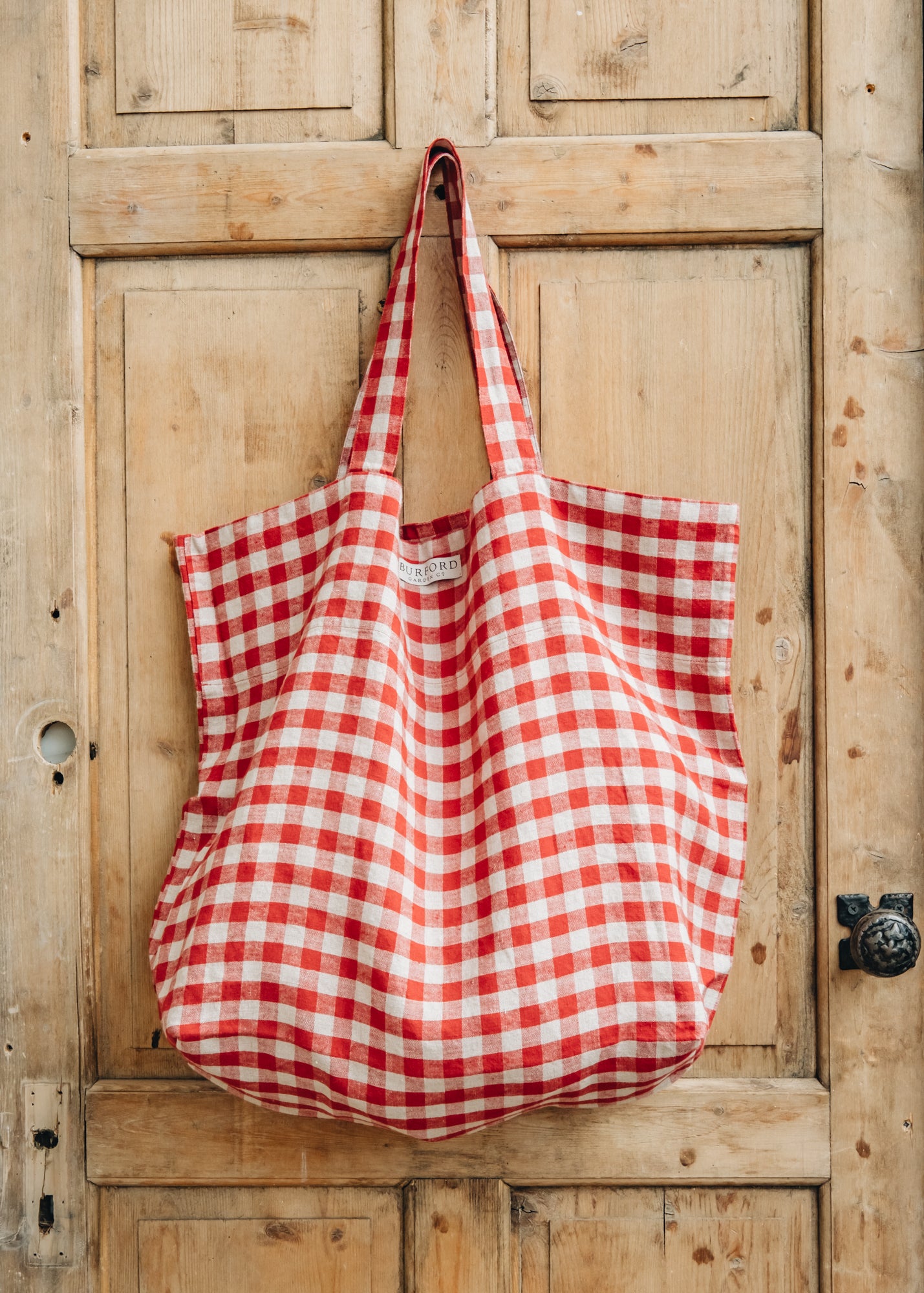 Bordallo Pinheiro Red Gingham Linen Bag