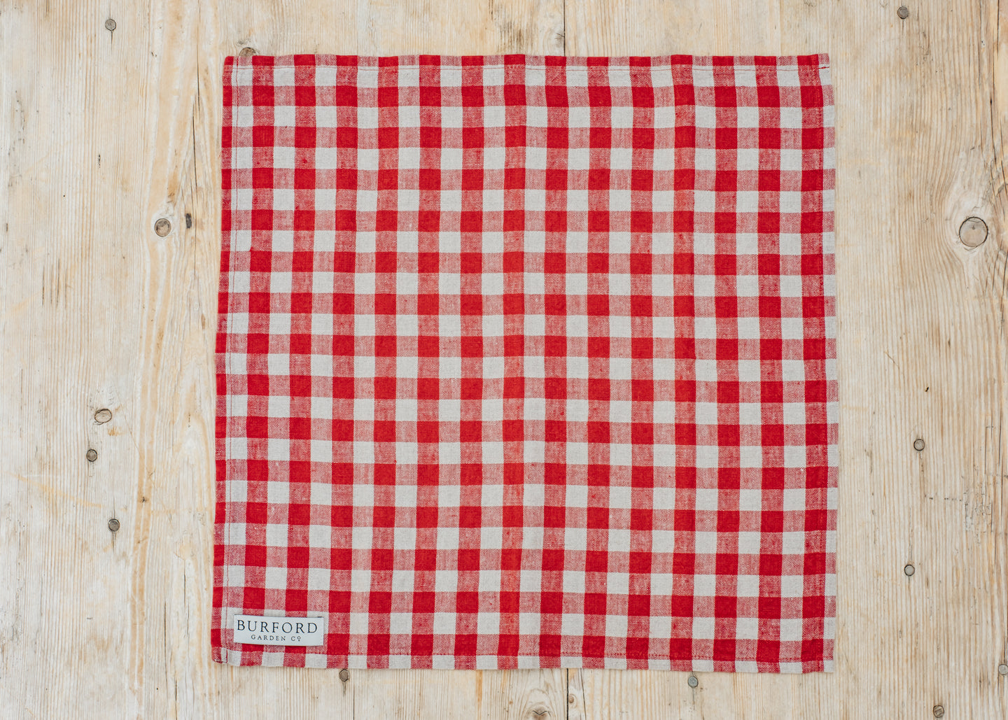 Burford Garden Co. Red Gingham Linen Napkins, pack of two