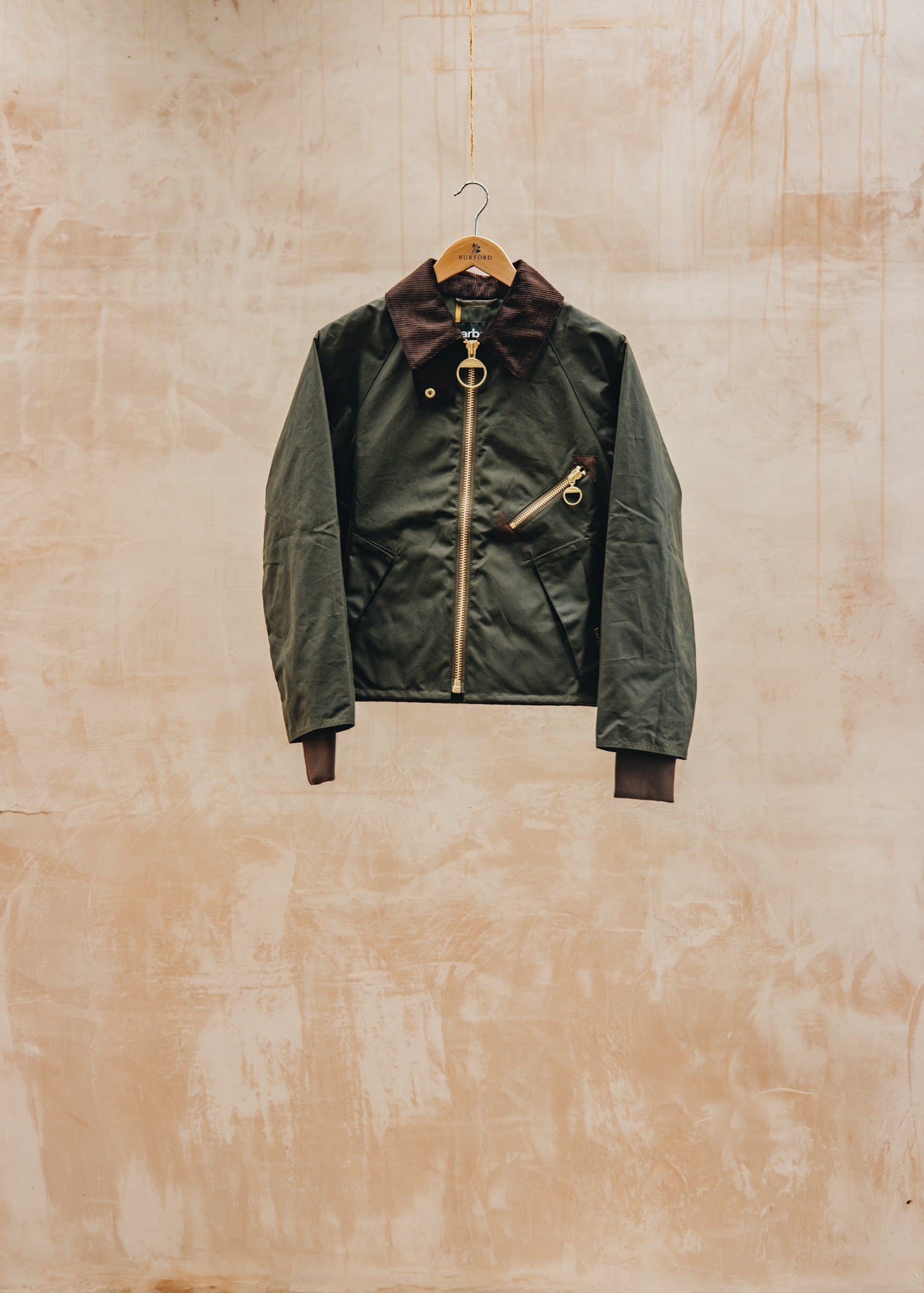 Margaret Howell Arlene Wax Jacket in Fern and Ancient Tartan