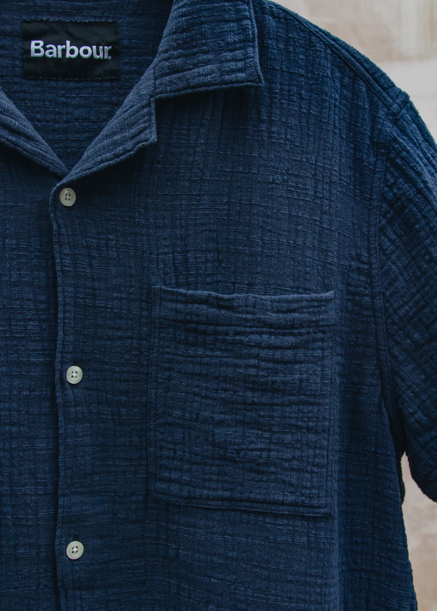 Barbour Benson Textured Relaxed Fit Shirt in Indigo