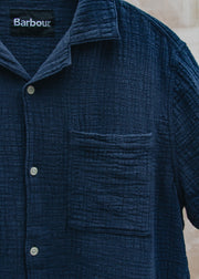 Barbour Benson Textured Relaxed Fit Shirt in Indigo