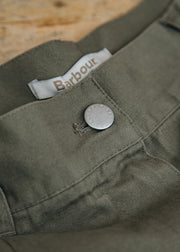 Barbour Fern Pleated Shorts in Dusky Green