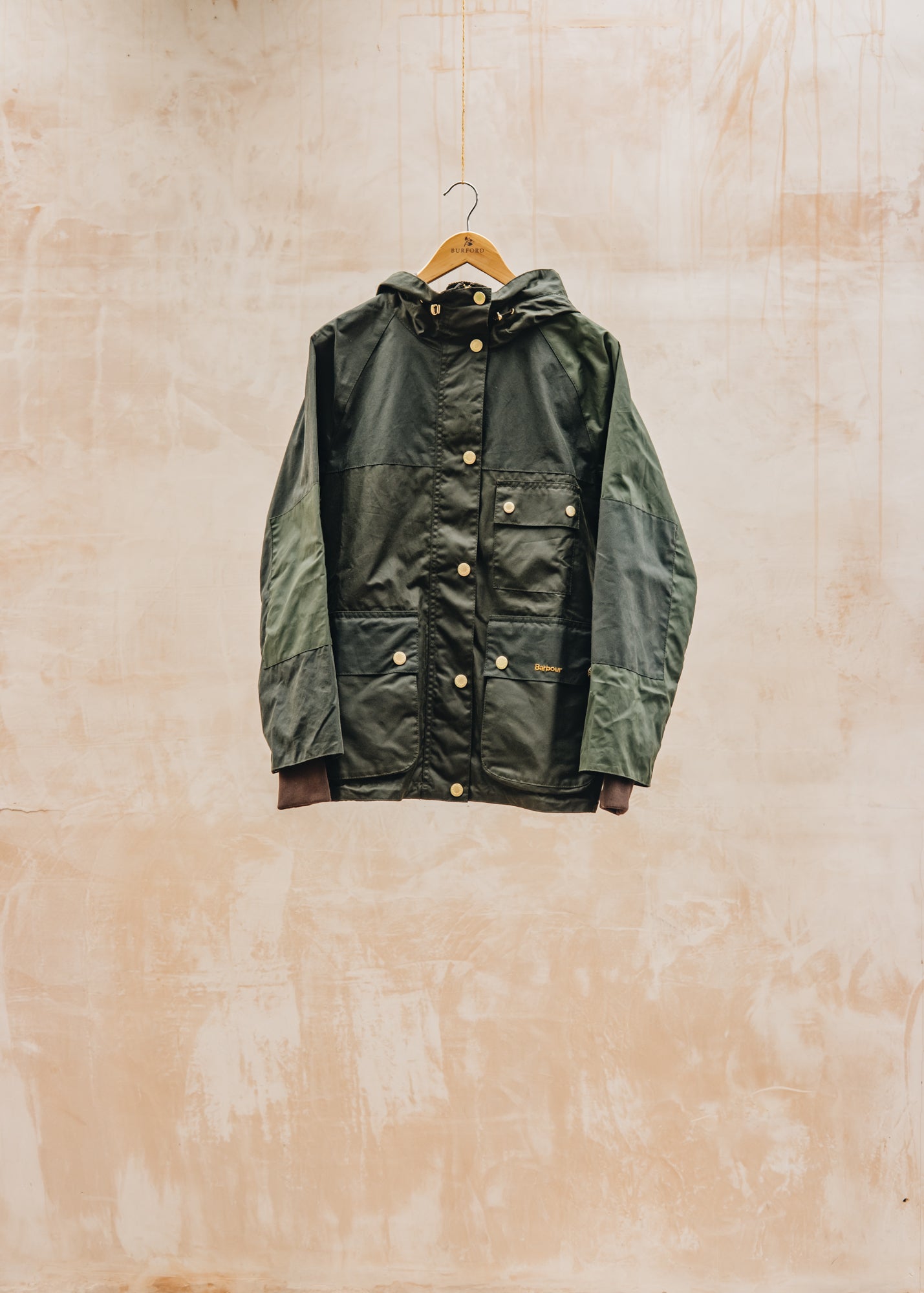 Margaret Howell Keeley Wax Jacket in Fern, Sage, Dufflebag and Ancient Tartan