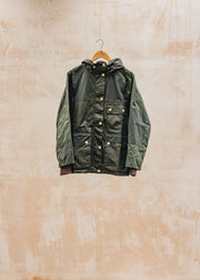 Margaret Howell Keeley Wax Jacket in Fern, Sage, Dufflebag and Ancient Tartan