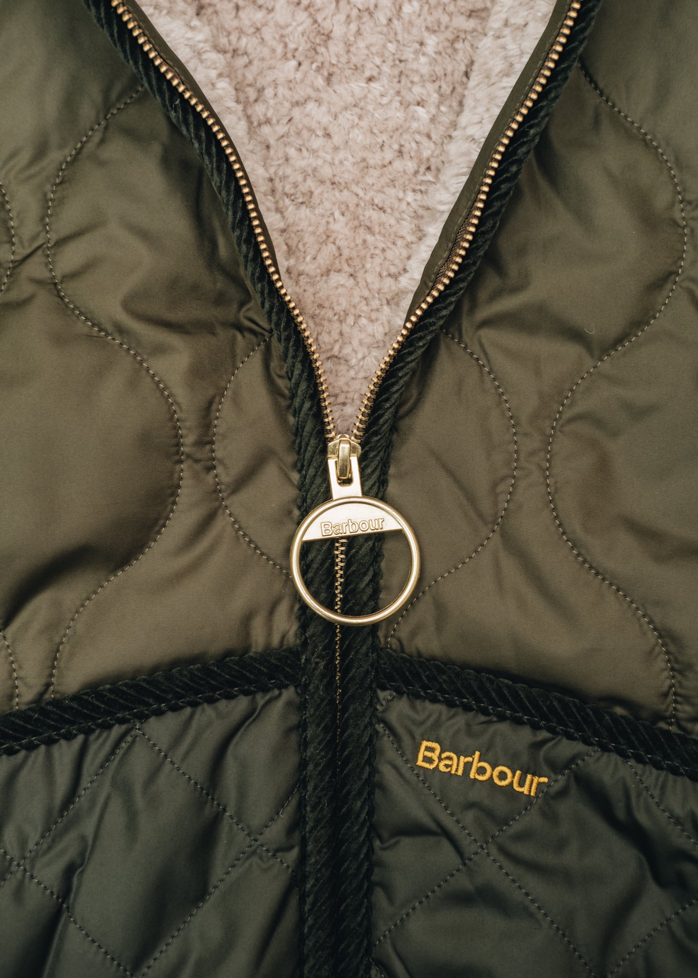 Barbour Klara Liner in Fern Leaf, Sage and Natural