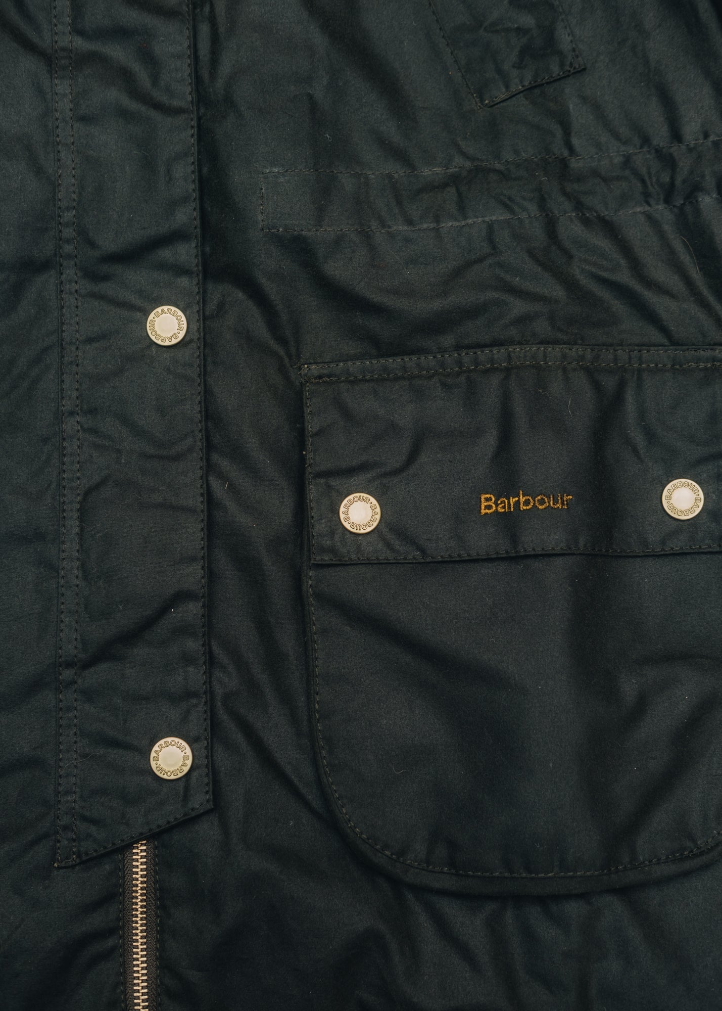 Barbour Marcy Wax Parka in Fern and Ancient Tartan