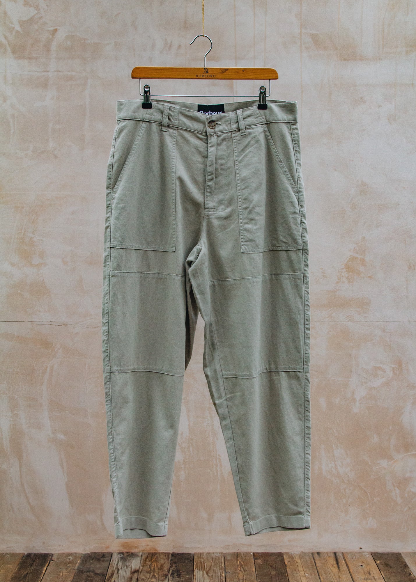 Natural Linen Blend Trousers in Mist