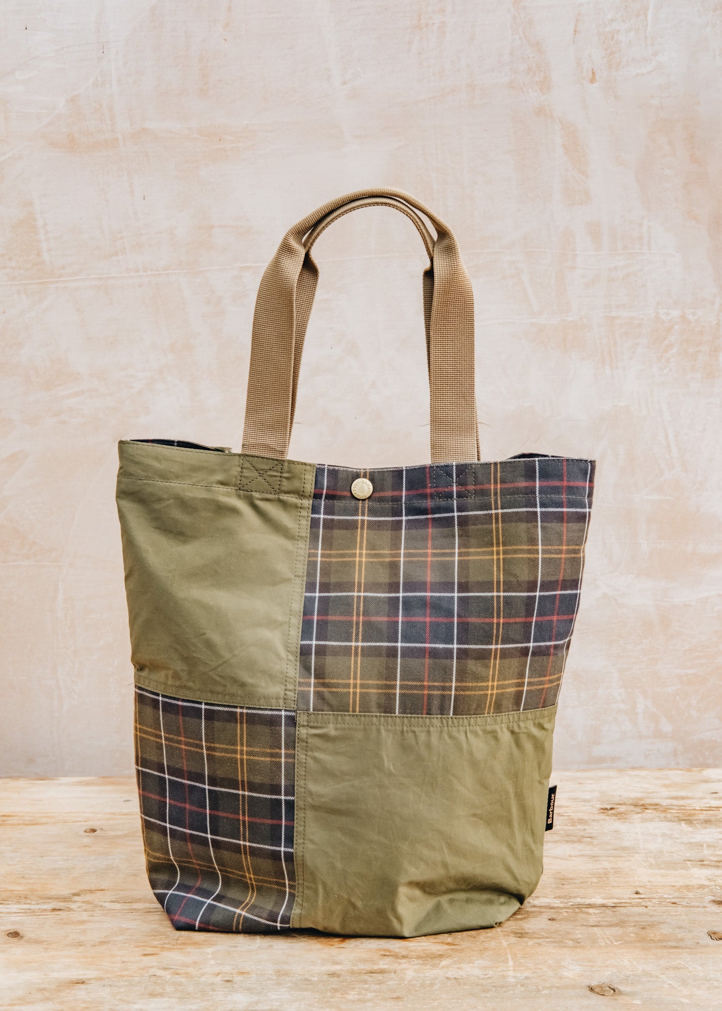 Transport Patchwork Tote Bag in Dusky Green