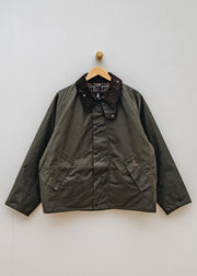 Barbour Oversized Transport Waxed Jacket in Olive