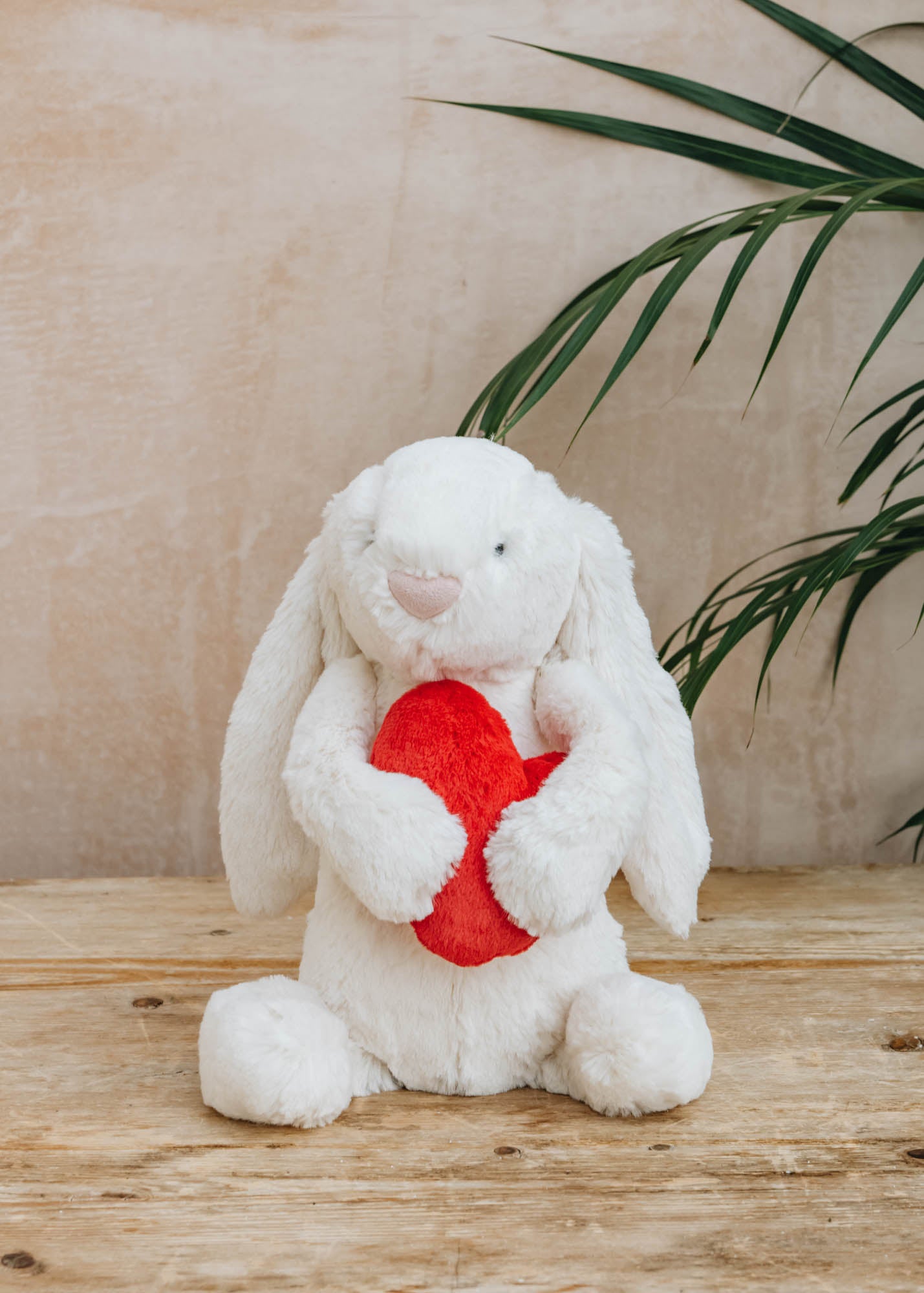 Jellycat Bashful Bunny with Red Love Heart