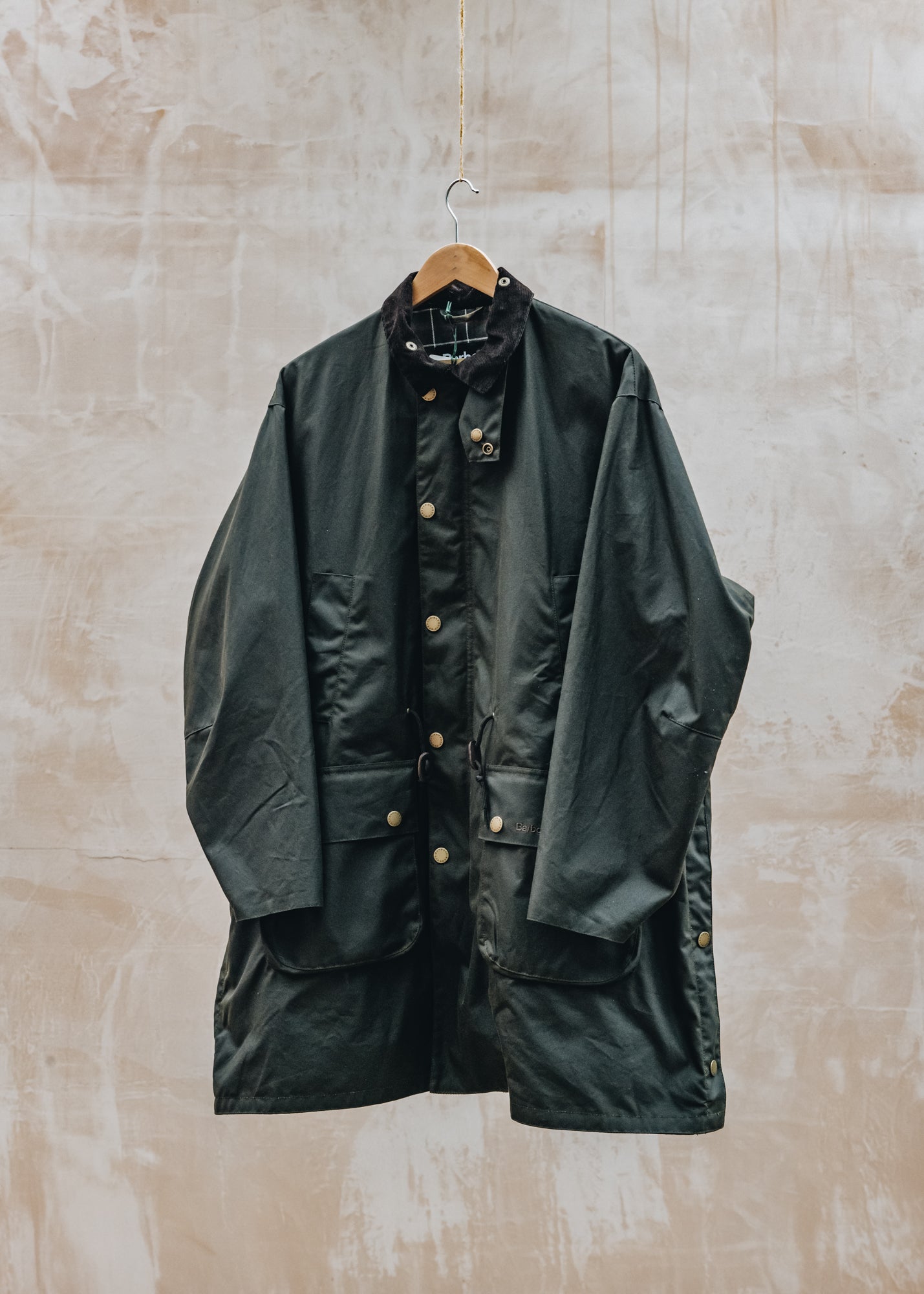 Barbour Bedale Wax Trench Coat in Olive