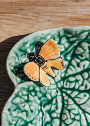 Bordhallo Pinheiro Begonia Leaf with Butterfly Bowl