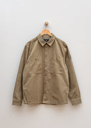 Belstaff Outpost Herringbone Shirt in Khaki Green