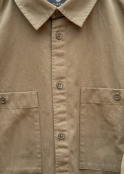 Belstaff Outpost Herringbone Shirt in Khaki Green