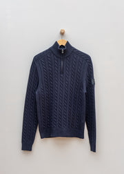 Belstaff Westport Quarter Zip Jumper in Dark Ink