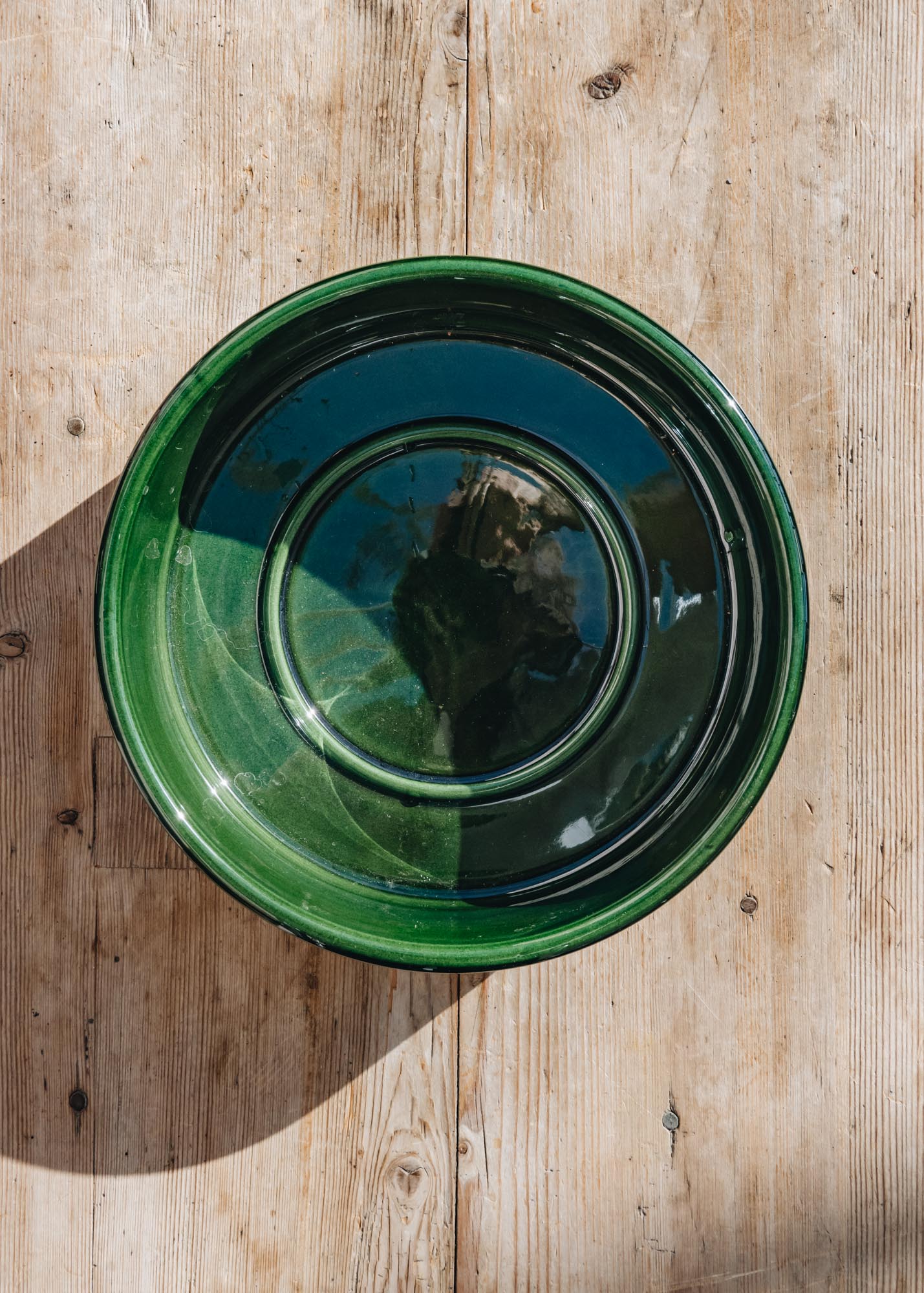 Emerald Green Glazed Hoff Saucers