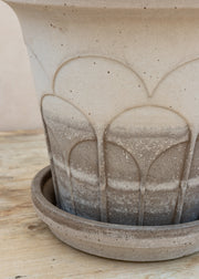 Bergs Potter Fleur Grey Pot and Saucer Set, 25cm