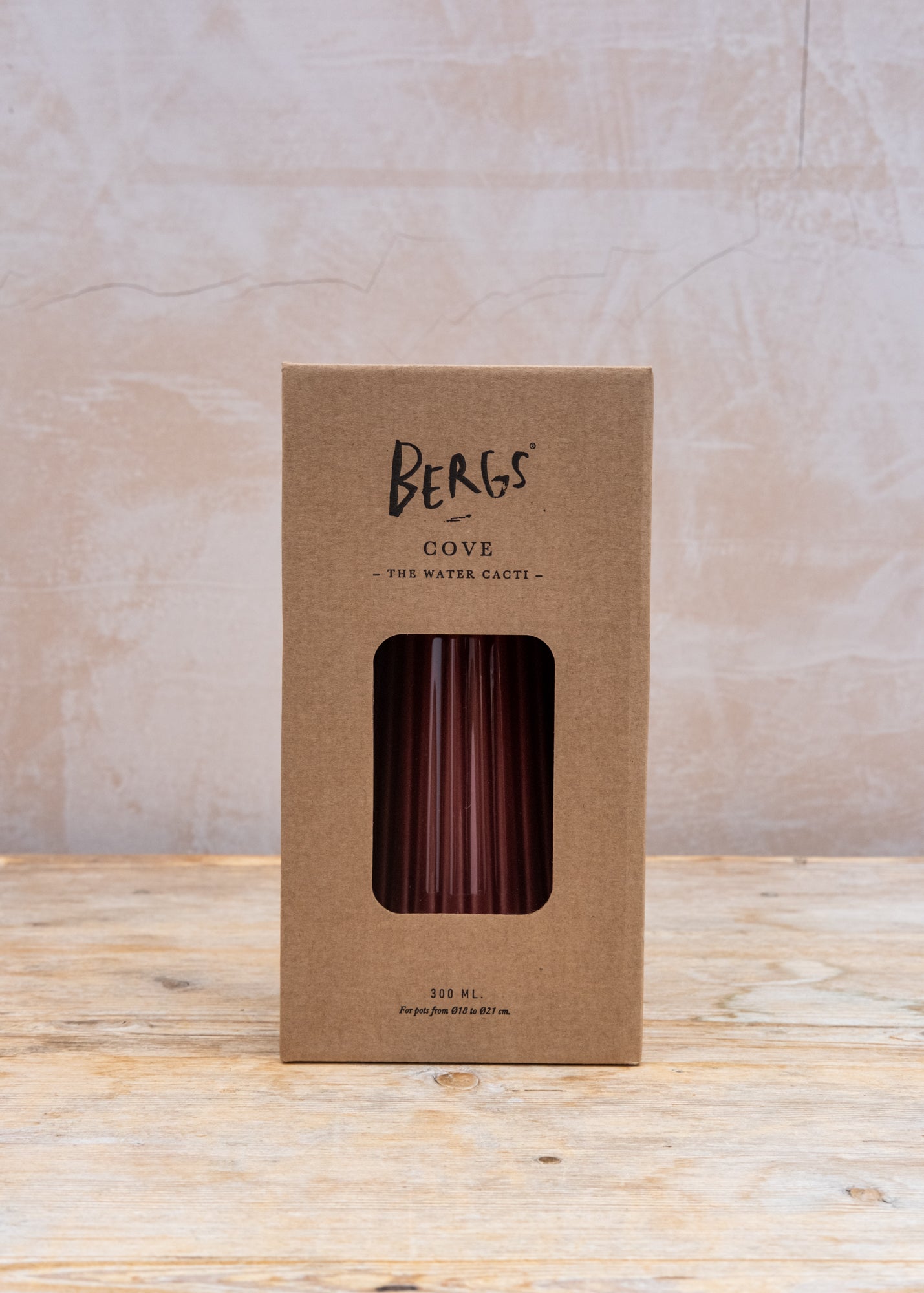 Bergs Potter Glazed Cove Water Cacti in Deep Burgundy, 300ml