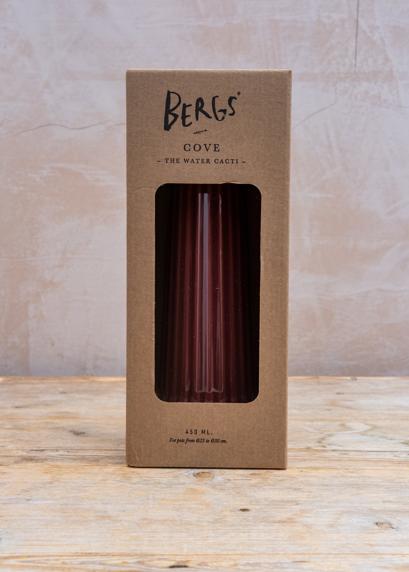 Bergs Potter Glazed Cove Water Cacti in Deep Burgundy, 450ml