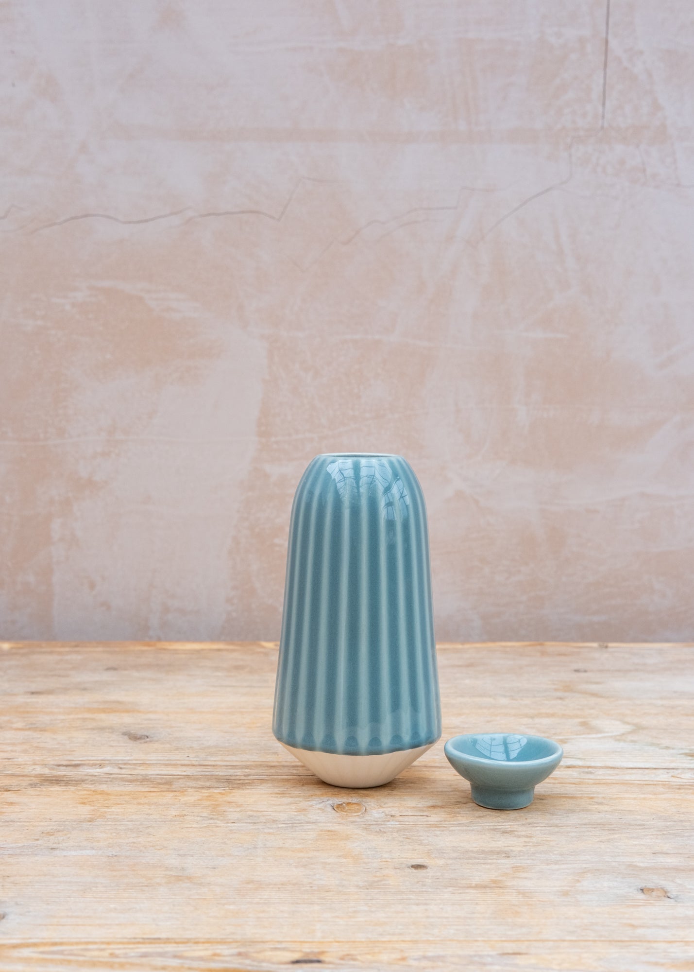 Bergs Potter Glazed Cove Water Cacti in Misty Blue, 300ml