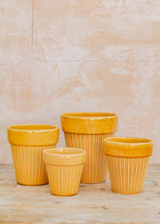 Bergs Potter Simona Amber Yellow Glazed Pot