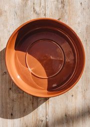 Rusty Red Glazed Hoff Saucers