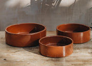 Rusty Red Glazed Hoff Saucers