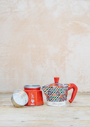 Bialetti Dolce and Gabbana Sicilian Cart Moka Express Red, three cup