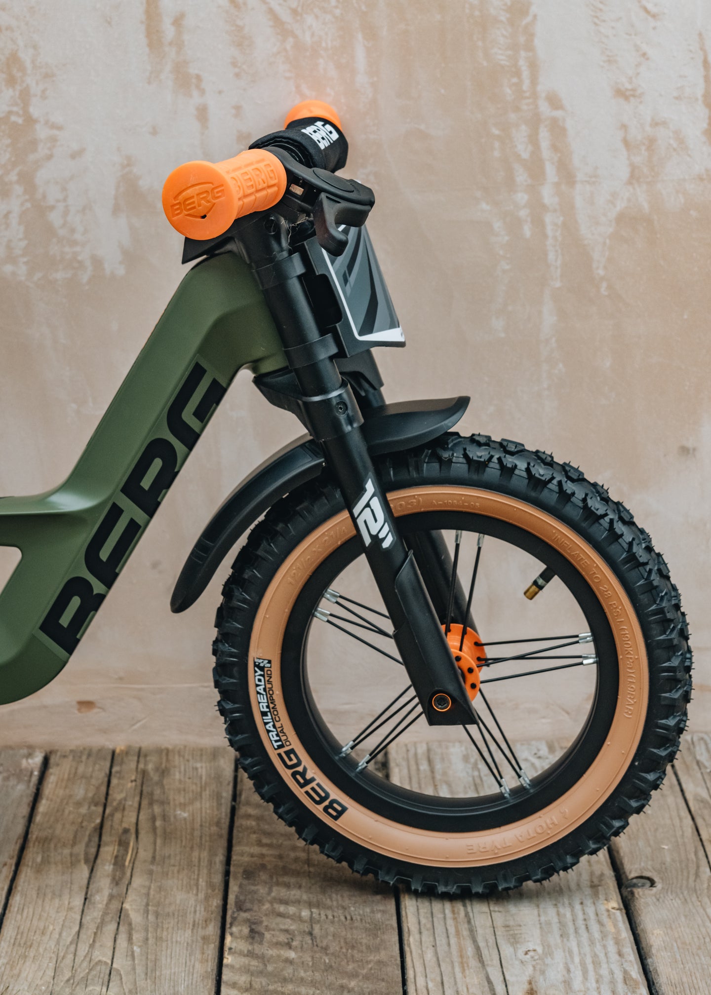 Berg Biky Trail Green Balance Bike with Handbrake