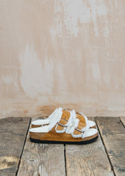 Women's Shearling Arizona Sandals in Mink Suede