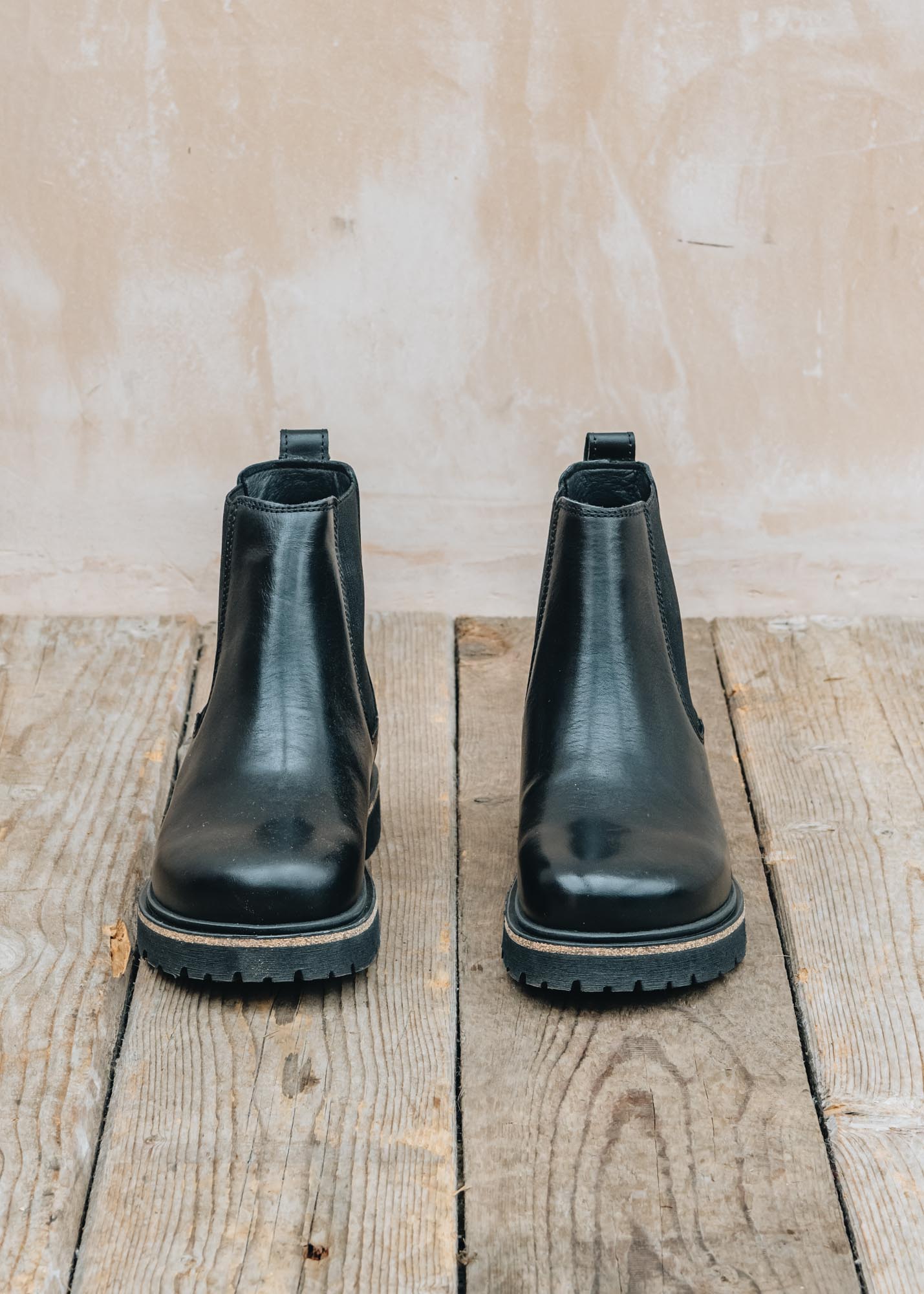 Birkenstock Women's Narrow Birkenstock Highwood Slip-On Chelsea Boots in Black Leather