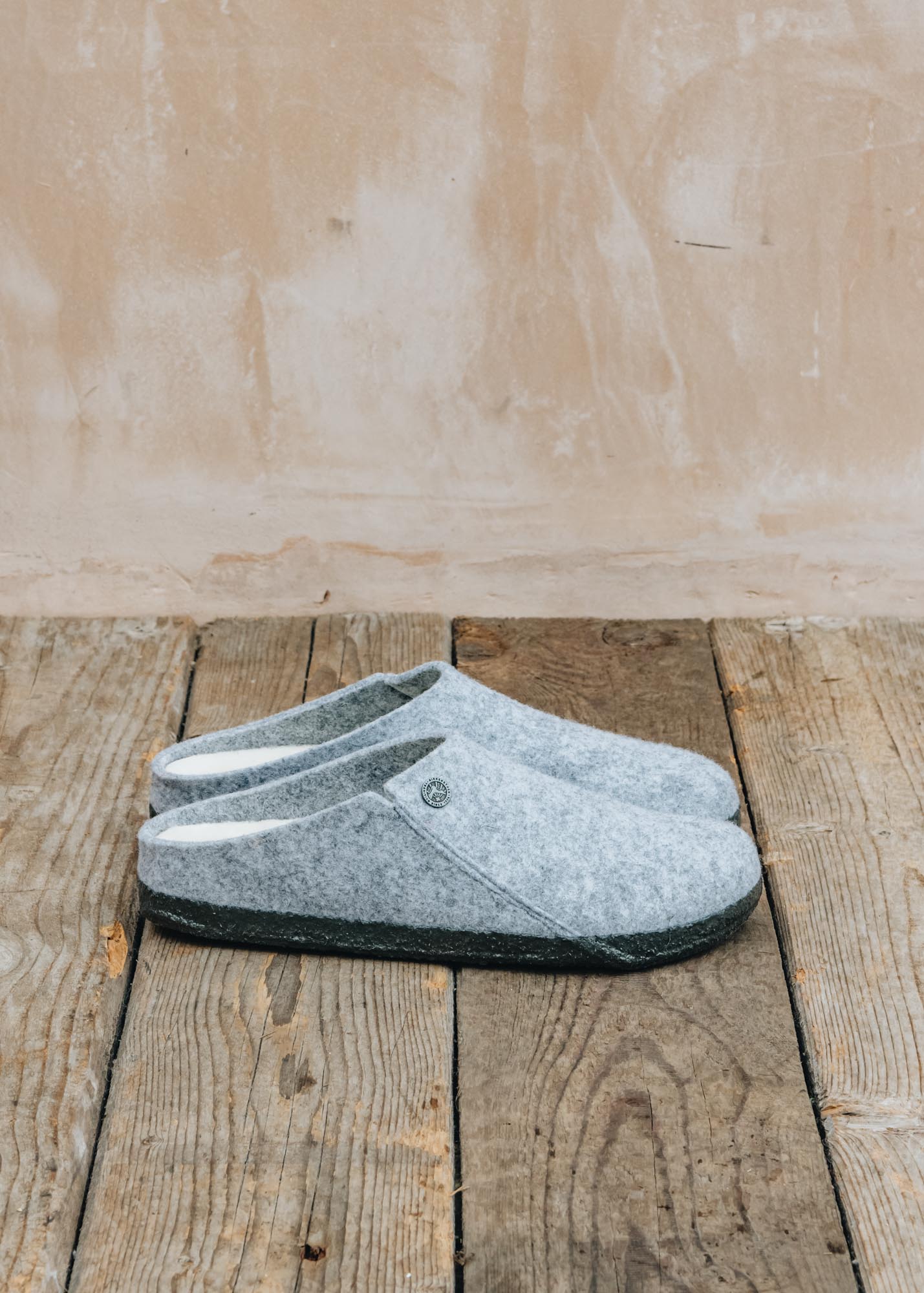 Birkenstock Women's Birkenstock Zermatt Shearling Slippers in Light Grey Wool