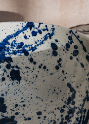 Ivan Ros Blue Splatter Deep Serving Bowl