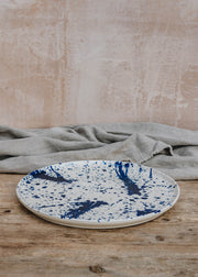 Ivan Ros Ivan Ros Blue Splatter Round Serving Platter