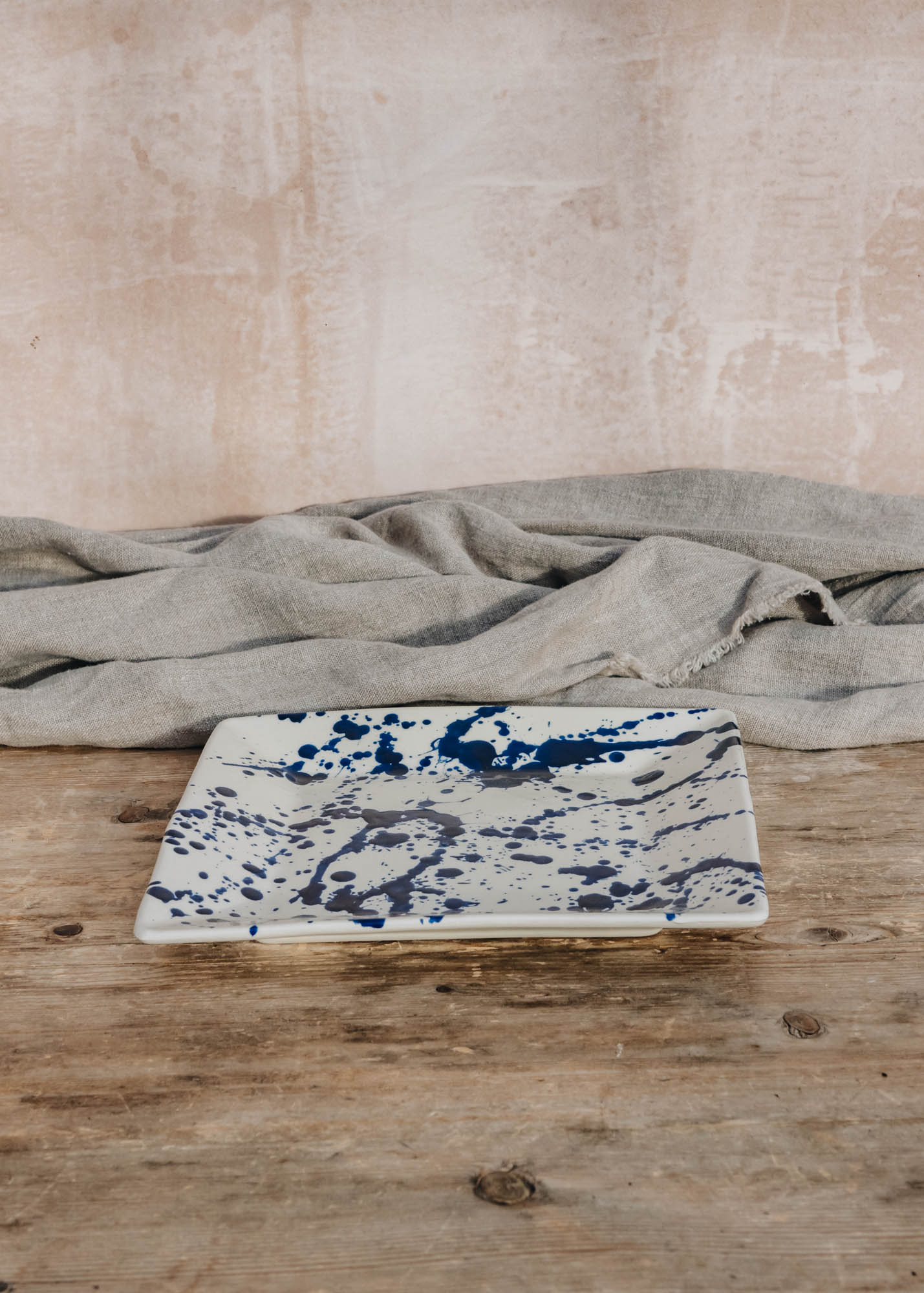 Ivan Ros Ivan Ros Blue Splatter Square Plate