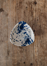 Ivan Ros Ivan Ros Blue Splatter Triangular Bowl