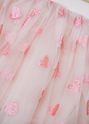 Bob & Blossom Tutu in Pale Pink with Pink Glitter Hearts