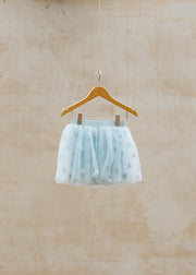 Bob & Blossom Tutu in Sky Blue with Silver Hearts