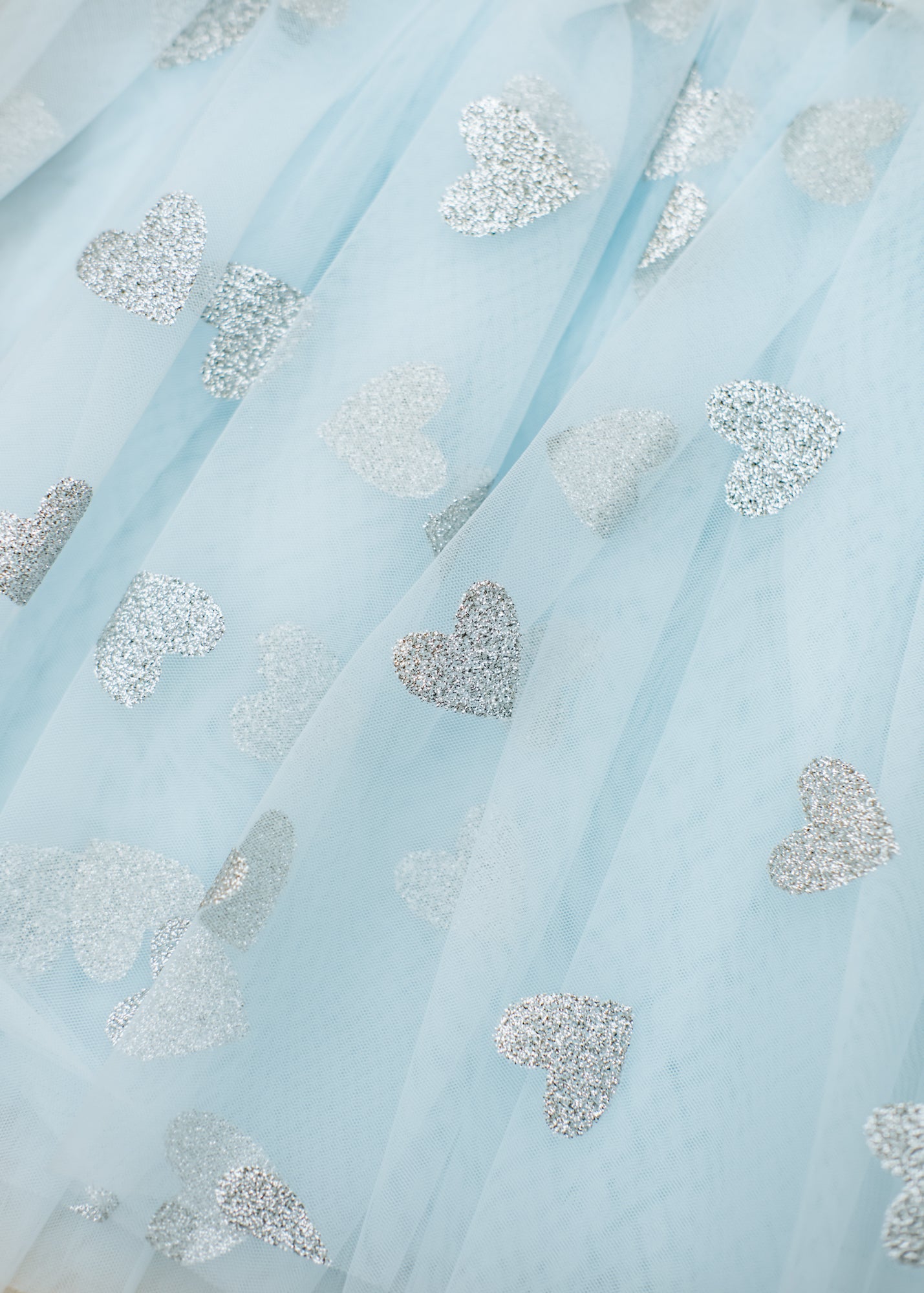 Bob & Blossom Tutu in Sky Blue with Silver Hearts