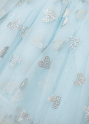 Bob & Blossom Tutu in Sky Blue with Silver Hearts