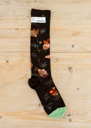 Bonne Maison Knee Length Papillons Terre D'Ombre Socks