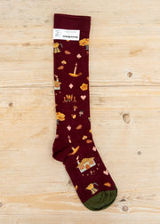 Bonne Maison Knee Length Semis Bourgogne Socks