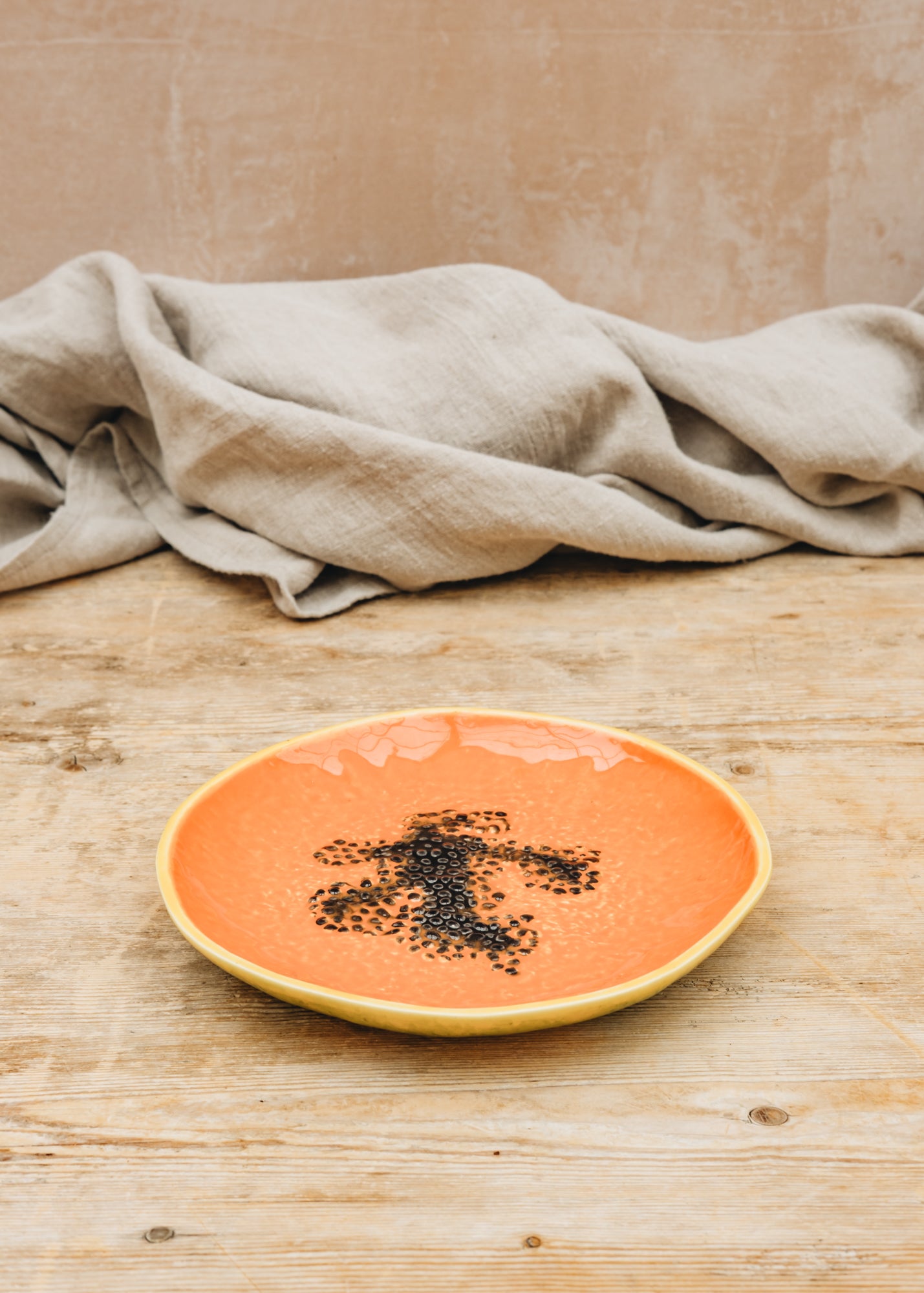 The Braided Rug Co. Papaya Tropical Fruits Dessert Plate