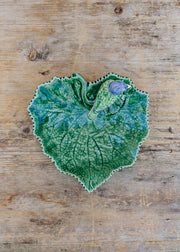 Bordallo Pinheiro Ragwort Leaf with Blue Bird
