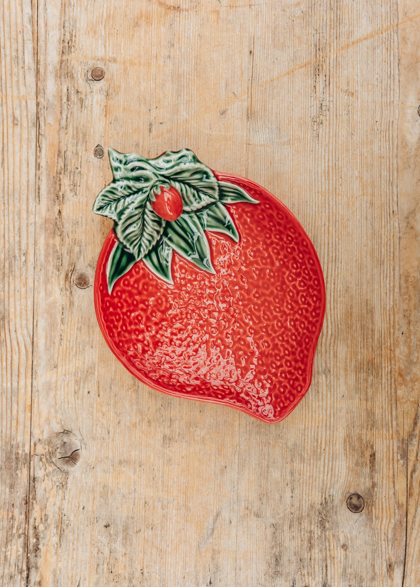 Bordallo Pinheiro Strawberries Olive Dish